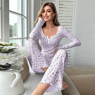 Sexy leisure fashion pajamas two-piece suit women's home wear suit 