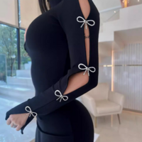 Hot Pressed Long Sleeved Tight Fitting Hip Dress - Thumbnail 2