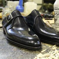 Elegant Men's Handmade Black Monk Style Genuine Leather Christmas Shoes - Thumbnail 1