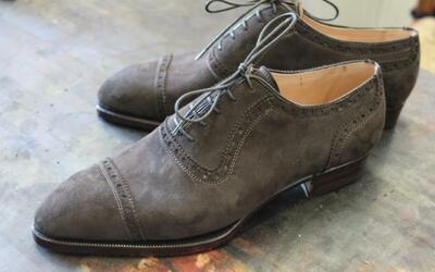 Hot Sale Men's Charcoal Black Genuine Suede Lace Up Casual Shoes