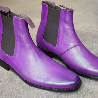 Handmade men's multiple color options ankle high chelsea formal dress boot