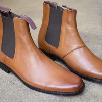 Handmade Men's Multiple Color Options Ankle High Chelsea Formal Dress Boot - Thumbnail 2