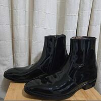 Hot Sale Christmas Patent Leather Black Zipper Made On Order Boot - Thumbnail 1