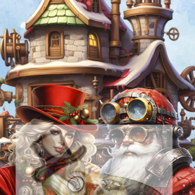 Steampunk christmas gothic poster - Thumbnail 2