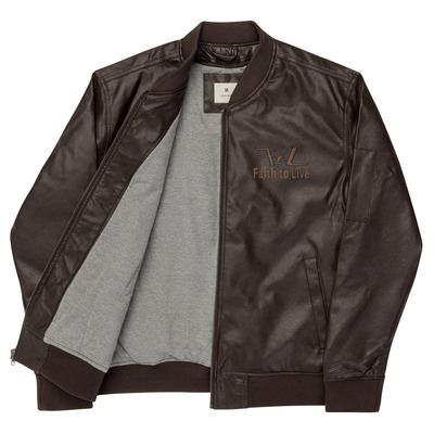 Faith to Live-FtL Leather Bomber Jacket