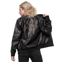 Faith to Live-FtL Leather Bomber Jacket - Thumbnail 1
