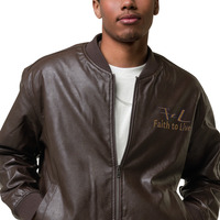 Faith to Live-FtL Leather Bomber Jacket - Thumbnail 3