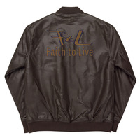 Faith to Live-FtL Leather Bomber Jacket - Thumbnail 11