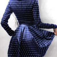 Women'S Printed Long Sleeved Dress - Thumbnail 2