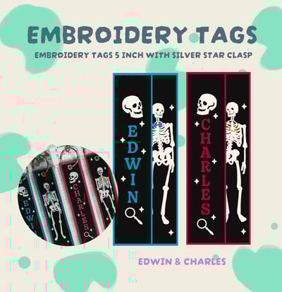 Ghostly Embroidery Tags