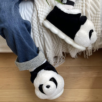 Cute Panda High-top Plush Slippers - Thumbnail 3