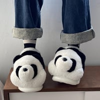Cute Panda High-top Plush Slippers - Thumbnail 2