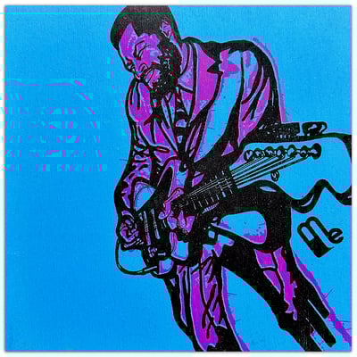 Ray barbee guitar - blue flat panel