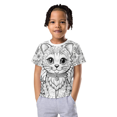 Cutie kitten kids crew neck t-shirt