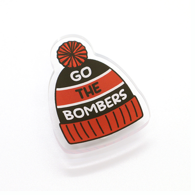 Go the bombers beanie badge