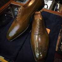 Handmade Brown Brogue Dress Formal Handmade Formal Shoes For Men's - Thumbnail 1