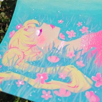 4.5 x 7 grass Moon princess acrylic piece - Thumbnail 2