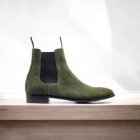  Ankle High Brown Chelsea Alligator Print Leather Boot For Men' - Thumbnail 3