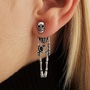Halloween Ear Ornament Skull Earrings Vintage Skeleton Simulation Human Skeleton Removable Stud Earrings Ghost Couple-1