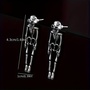 Halloween Ear Ornament Skull Earrings Vintage Skeleton Simulation Human Skeleton Removable Stud Earrings Ghost Couple-2