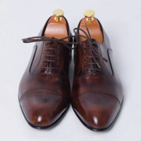 New Handmade Men Shaded Brown Lace Up Leather Oxford Shoes, Formal Dress Shoes - Thumbnail 1