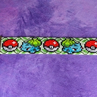 Pixel Beaded Bracelet - Bulbous Leaf Creature - Thumbnail 1
