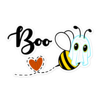 Boo Bee Funny Halloween Sticker Cute vinyl Decal Humor - Thumbnail 2