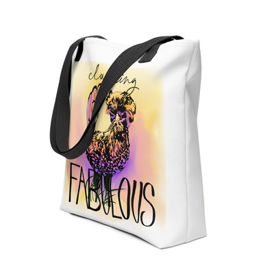 Clucking fabulous homesteading farm chicken humor funny tote bag