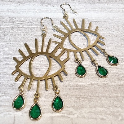 Eye Green Earrings 