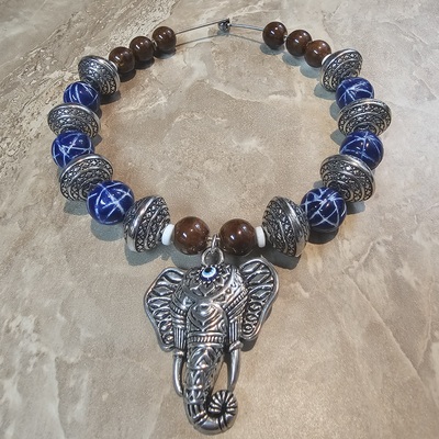 Elephant pendant choker - Thumbnail 4