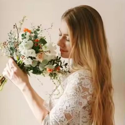 A line lace chiffon floor length ivory wedding dresses