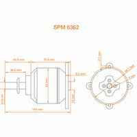 Spektrum Avian SPMXAM4795 6362 250Kv 30cc Series Brushless Outrunner Electric Motor   - Thumbnail 4