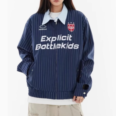 Striped zip up jacket 