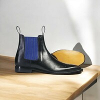 Handmade Black Chelsea Leather Boot - Thumbnail 2