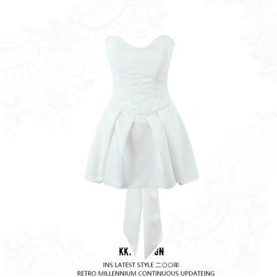 Strapless tube top mini skirt