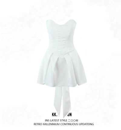 Strapless tube top mini skirt