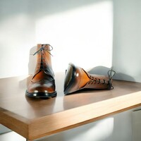 Ankle High Brown Leather Boot – Classic Style & Comfort - Thumbnail 1