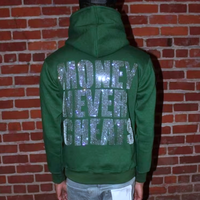 Free Shipping-MONEY NEVER CHEATS RHINESTONES ZIP UP JACKET  - Thumbnail 2