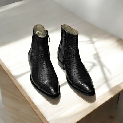 Premium python ankle boots | exotic & stylish footwear 