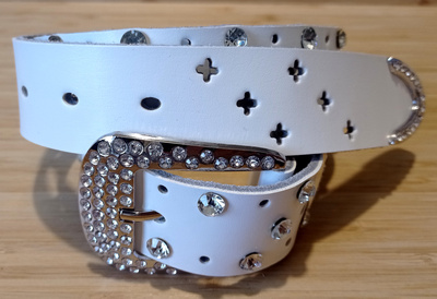 Vintage Punk Goth Crystal Gem Cross Leather Belt Unique Streetwear Rave Amazing