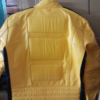 Handmade Yellow Leather Formal Biker Jacket Men's XS - 6XL  - Thumbnail 2