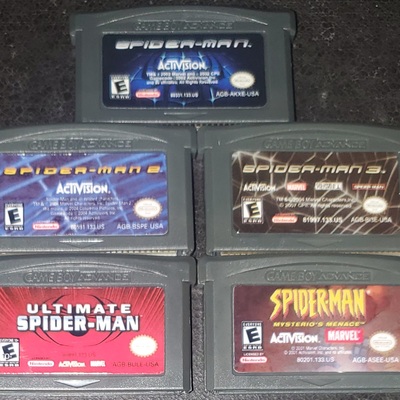 Spider-man 1, 2, 3, ultimate, mysterio's menace gba video game boy advance nintendo