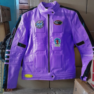 Handmade purple leather formal biker jacket men's xs - 6xl 