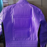 Handmade Purple Leather Formal Biker Jacket Men's XS - 6XL  - Thumbnail 2