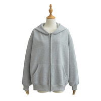 Solid color sweater cardigan women autumn loose feeling loose long sleeve hooded top - Thumbnail 7