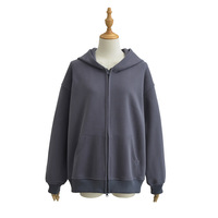 Solid color sweater cardigan women autumn loose feeling loose long sleeve hooded top - Thumbnail 8