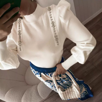 Casual hot stamping long sleeved shirt