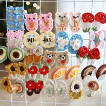 Crochet Cartoon Animals Hair Clips, Kids Toddler Baby Girl Hair Clips, Fruits and Vegetables Hair Clipscrochet, Baby Hair Accessories