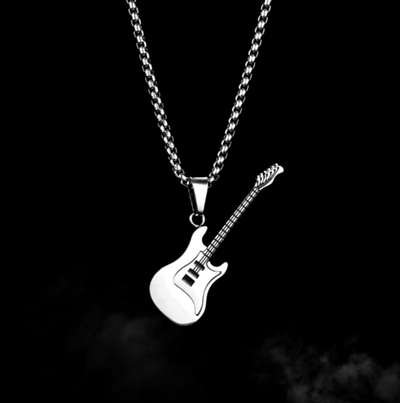 Vintage Punk Guitar Music Stainless Steel Necklace Hippie Rave Men Women Amazing