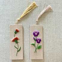 BOOKMARK Birth Month Flower Hand-Embroidered | Bridesmaid Gift | Bridal Shower Gift | Birthday Gift | Gift for Mom